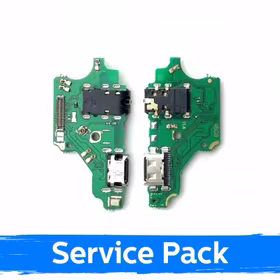 Charging Port Saderīgs ar Huawei P30 Lite Ar Flex / Plata 100% Original (Service Pack)