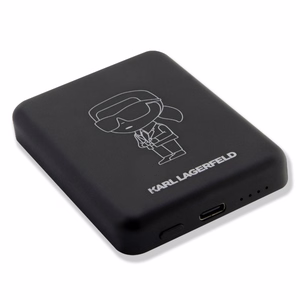 Karl Lagerfeld Ikonik MagSafe 5W 3000mAh induktivais portatvais ladetajs - melns