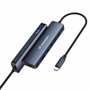 Wozinsky WHBC10Y4S 6-in-1 USB-C centrmezgls, alumīnija, ar 25 cm kabeli, pelēks