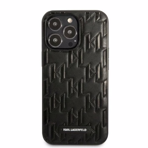 Karl Lagerfeld Monogramma Plāksne apvalks iPhone 13 Pro Max - melns