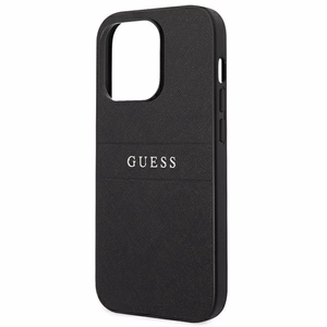 Guess Saffiano siksniņas viedtālruņa apvalks iPhone 14 Pro - melns