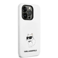 Karl Lagerfeld KLHMP14XSNCHBCH iPhone 14 Pro Max 6.7" balts silikona viedtālruņa apvalks Choupette, magnētiskais (MagSafe)