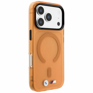 BMW M IML Frosted Metal Logo & Trims MagSafe maciņš modelim iPhone 17 Pro / 18 Pro – oranžs