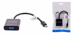 Lanberg AD-0006-BK video cable adapter 0.2 m VGA (D-Sub) Mini DisplayPort melns