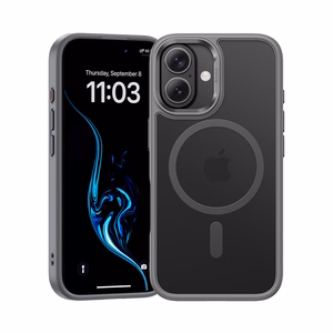 Benks Magnētiskais Mist apvalks ar metāla rāmi iPhone 16 pelēks