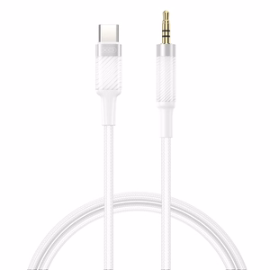 XO audio kabelis NB-R279B USB-C - jack 3,5mm 1,0m, balts