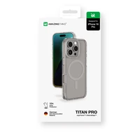 AmazingThing Titan Pro Mag viedtālruņa apvalks ar magnētisko gredzenu iPhone 16 Pro - pelēks