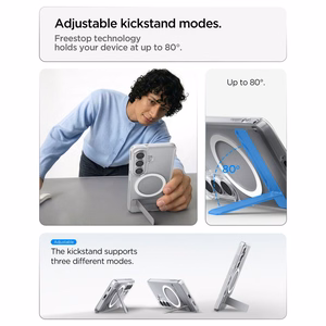 Spigen Ultra Hybrid S Mag MagSafe maciņš priekš Samsung Galaxy S26+ - caurspīdīgs un balts
