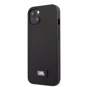 Karl Lagerfeld KLHCP13MSFMP2K iPhone 13 6.1" cietais apvalks melns/melns Saffiano Plāksne
