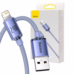 Baseus kabelis Crystal Shine USB - Lightning 2,0 m 2,4A violets