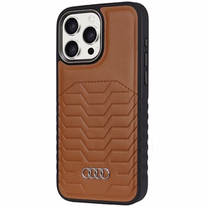 Audi Sintētiskās ādas viedtālruņa apvalks ar Magnētisko iPhone 15 Pro - brūns