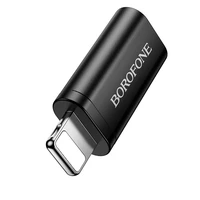 Borofone adapteris BV26A - Type C uz Lightning - melns
