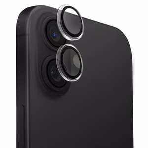 Uniq Optix caurspīdīgs kameras lēcas aizsargs iPhone 16 / 16 Plus ar aplikatoru - caurspīdīgs melns