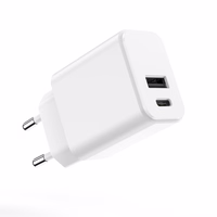 Setty lādētājs 1x USB + USB-C 3A 20W balts