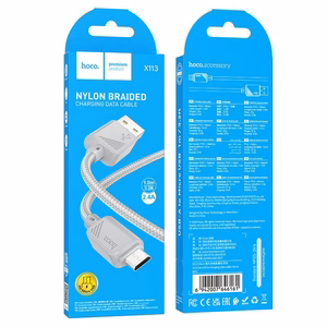 Kabelis USB A uz Micro USB Hoco 2,4A 1 m X113 pelēks