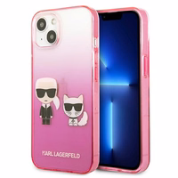 Karl Lagerfeld Gradient Ikonik Karl&Choupette viedtālruņa apvalks iPhone 13 mini – rozā