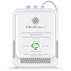 Qoltec 52651 dabasgāzes noplūdes sensors | CH4 detektors | NG | Tuya | Wi-Fi | 85dB signāls | LED