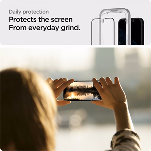 Spigen ALM Glass FC rūdīts stikls iPhone 13 / 13 Pro / 14 – melns