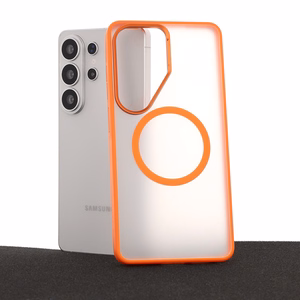 Liavec Soft Maciņš Metal Frame for Samsung Galaxy S26 Ultra oranžs