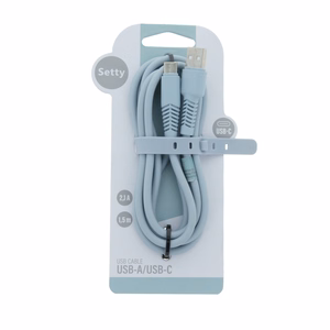 Komplektēšanas kabelis USB - USB-C 1,5 m 2,1A KSA-C-1.523 zils