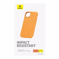 Viedtālruņa apvalks iPhone 15 Plus Baseus Fauxther sērija (oranžs)