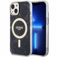 Guess GUHMP14MPCUMAK iPhone 14 Plus 6.7" Viedtālruņa apvalks melns marmors Magnētiskais