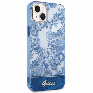 Guess GUHCP14MHGPLHB iPhone 14 Plus 6.7 "zils/zils cietais apvalks Porcelain Collection
