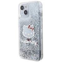 Hello Kitty šķidro spīdumu piekariņi Kitty Head viedtālruņa apvalks iPhone 15 - sudrabains