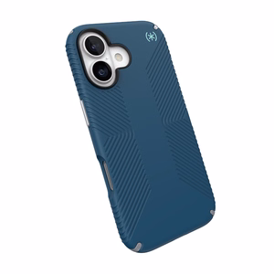 Speck Presidio2 Grip MagSafe vāciņš ierīcei iPhone 17, “Deep Sea / Silver Metallic” krāsā
