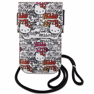 Hello Kitty Leather Tags Graffiti pleca soma – bēšs