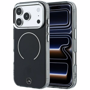 Mercedes Double Layer Iconic Logo vāciņš modelim iPhone 18 Pro Max / 17 Pro Max, saderīgs ar MagSafe – melns