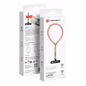 FORCELL F-DESIGN L8X36 rokas telefona siksniņa ar regulējamu garumu (maks. 18cm cilpā) rozā balta