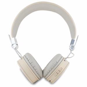 Накладные наушники Guess Bluetooth ENC GUBH70PGTSPSE бежевые Grained Classic Round Shape