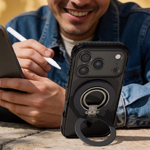 AmazingThing Titan Pro Lens Ring Set maciņš modelim iPhone 18 Pro, ar kameras aizsargu un magnētisko gredzenu, saderīgs ar MagSafe – krāsa: melna