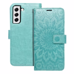 MEZZO grāmatas tipa viedtālruņa apvalks SAMSUNG A52 5G / A52 LTE (4G) / A52s 5G ar mandalu, zaļš