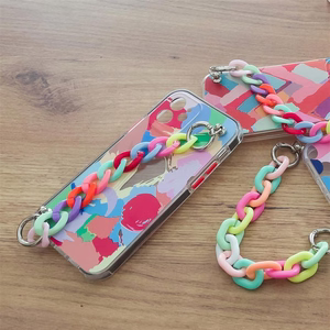 Color Chain Case гибкий эластичный гелевый чехол с цепочкой-подвеской для iPhone 13 Pro разноцветный (2)