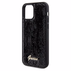 Guess Sequin Script Metal case for iPhone 12/12 Pro - black