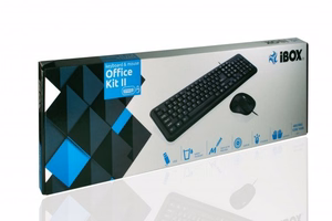 iBox OFFICE KIT II tastatūra ar peli USB QWERTY English melna