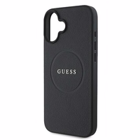 Viedtālruņa apvalks Guess Grūdēts zelta gredzens MagSafe iPhone 16 Plus - melns