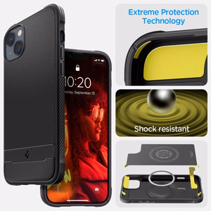 Spigen Rugged Armor Mag viedtālruņa apvalks ar MagSafe iPhone 14 - matēts melns