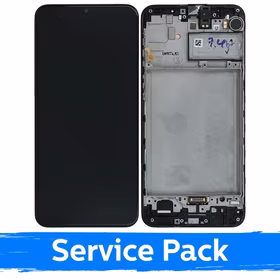 LCD Displejs Saderīgs ar Samsung M215 M21 / M30s M307 Melns Ar Frame (Service Pack)