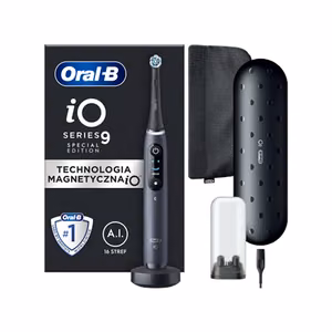 Oral-B iO9 Special Edition – uzlādējama elektriskā zobu birste, 1 uzgalis, 7 tīrīšanas režīmi, melns