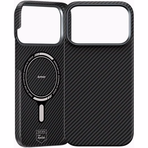 Melns Benks Magnetic Armor Air 600D kevlara vāciņš ar metāla rāmi (C.K.FL.AP.BK.A072), paredzēts iPhone 18 Pro / iPhone 17 Pro