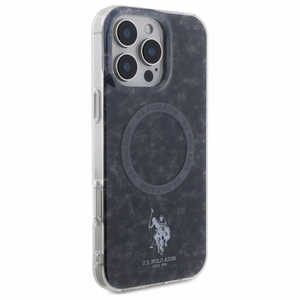 US Polo IML Ring MagSafe apvalks viedtālrunim iPhone 16 Pro Max - melns