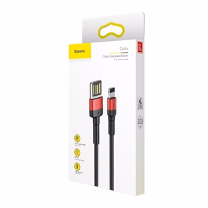 Baseus Cafule Divpusējs USB Lightning kabelis 2,4A 1m (melns+sarkans)