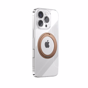 Joyroom JR-16JL6 iPhone 16 Pro īpaši plāns MagSafe saderīgs apvalks ar 360° gredzenveida statīvu - zelta krāsā