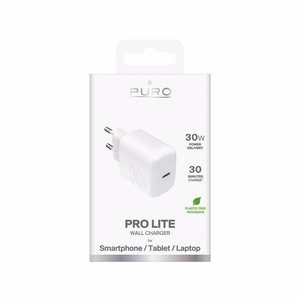 Puro PROLITE 30W sienas lādētājs USB-C - balts