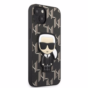 Karl Lagerfeld KLHCP13SPMNIKBK iPhone 13 mini 5.4" cietais apvalks melns/melns Monogramma Ikonik Plāksteris