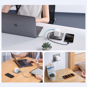Cuktech AD653W 67W GaN 2x USB-C + USB-A Wall Charger with 70cm Retractable USB-C Cable - White
