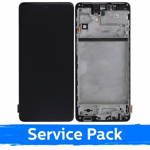 LCD displejs, saderīgs ar Samsung M515 M51, melns ar rāmi (Service Pack)